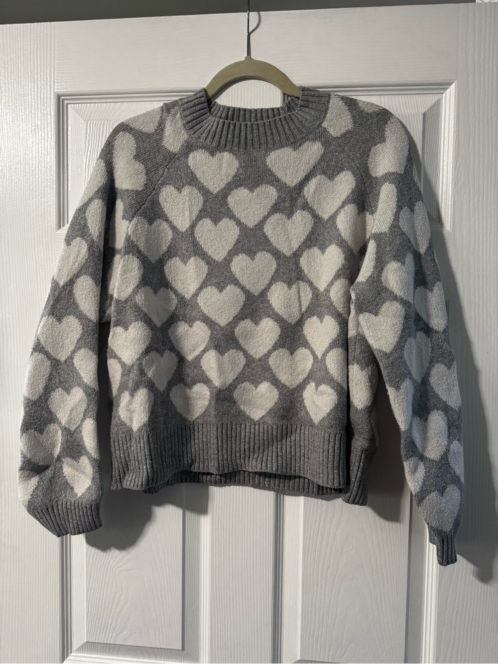 Old Navy Gray Patterned Crewneck Sweater
